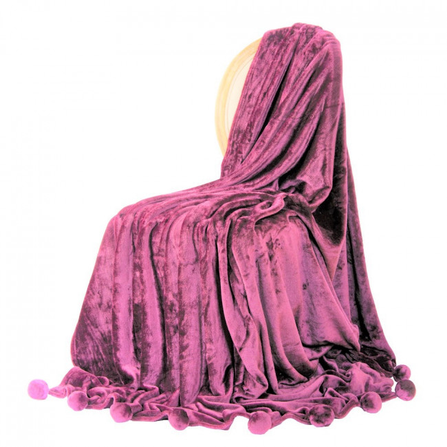 Плед с помпонами Евро PLPOM