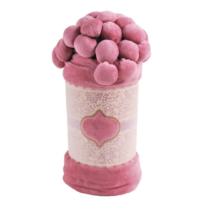 Плед с помпонами Евро PLPOM