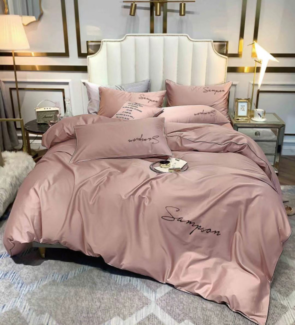 КПБ Candie's однотонный с вышивкой (Пудра) CANOV006 КПБ Candie's однотонный с вышивкой (Пудра) CANOV006