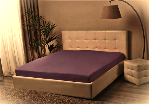 Простыня Tencel на резинке Мерцана (Баклажановый) PRORT18