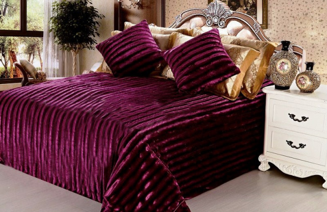 Плед НОРКА.ПОЛОСКА (Малиновый)