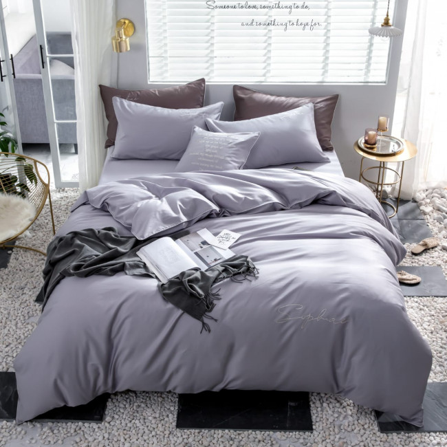 КПБ Mency однотонный с вышивкой MENO014 КПБ Mency однотонный с вышивкой MENO014