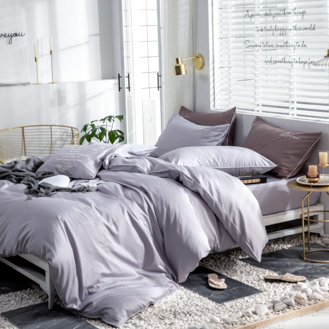 КПБ Mency однотонный с вышивкой MENO014 КПБ Mency однотонный с вышивкой MENO014