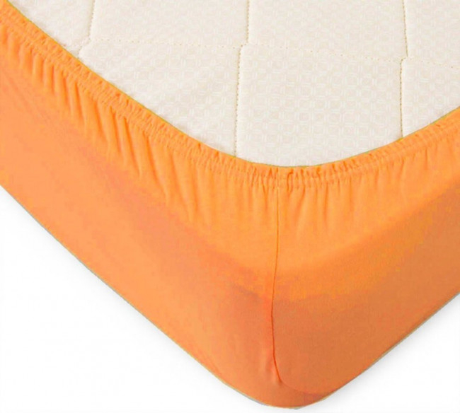 Простыня трикотажная на резинке Мерцана (Оранжевый) MERC23 Простыня трикотажная на резинке Мерцана (Оранжевый) MERC23