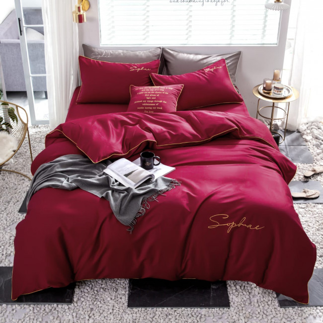 КПБ Mency однотонный с вышивкой MENO015 КПБ Mency однотонный с вышивкой MENO015