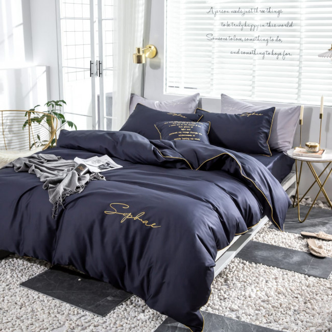 КПБ Mency однотонный с вышивкой MENO016 КПБ Mency однотонный с вышивкой MENO016