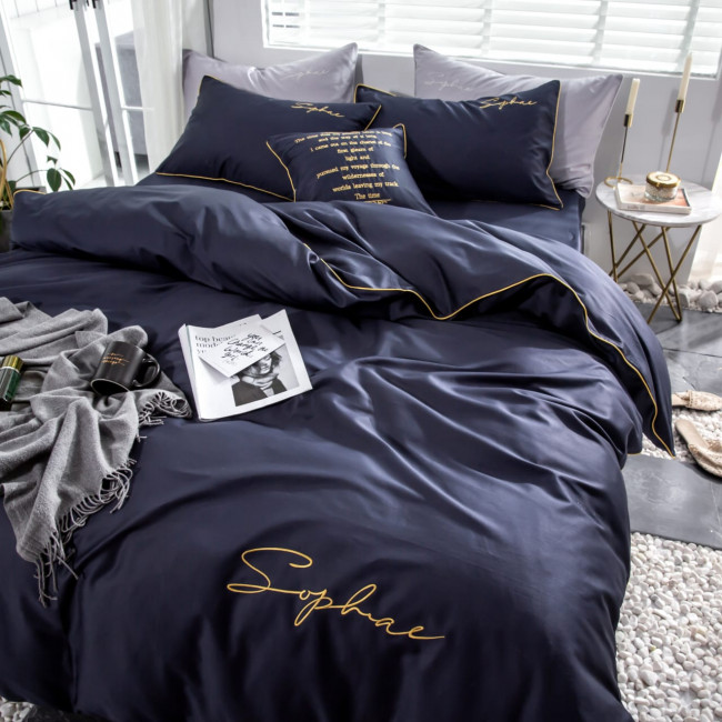 КПБ Mency однотонный с вышивкой MENO016 КПБ Mency однотонный с вышивкой MENO016