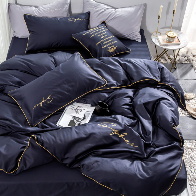 КПБ Mency однотонный с вышивкой MENO016 КПБ Mency однотонный с вышивкой MENO016