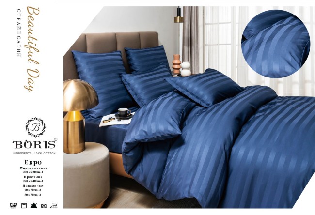 КПБ Boris Cтрайп-сатин на резинке по кругу BORSSR12