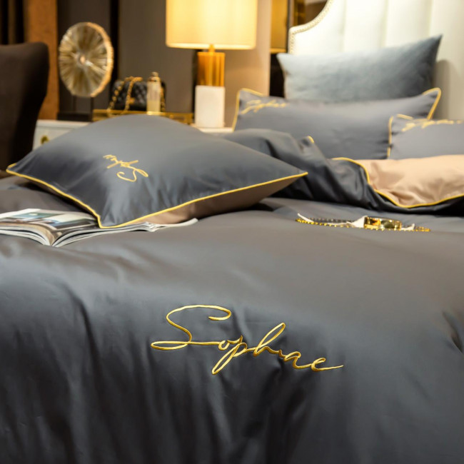 КПБ Mency однотонный с вышивкой MENO019 КПБ Mency однотонный с вышивкой MENO019