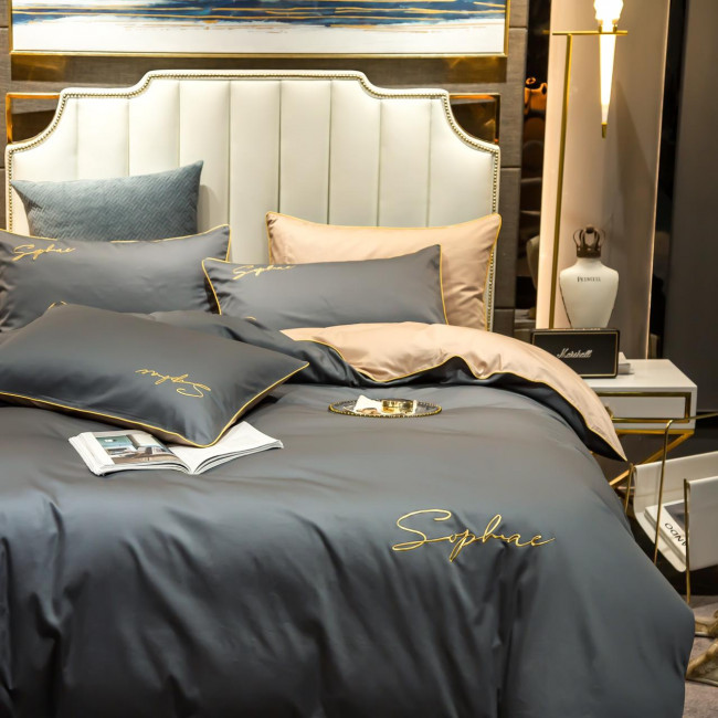 КПБ Mency однотонный с вышивкой MENO019 КПБ Mency однотонный с вышивкой MENO019