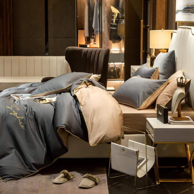 КПБ Mency однотонный с вышивкой MENO019 КПБ Mency однотонный с вышивкой MENO019