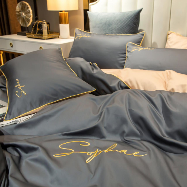 КПБ Mency однотонный с вышивкой MENO019 КПБ Mency однотонный с вышивкой MENO019