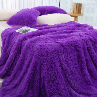 Меховой плед с длинным ворсом (Фиолетовый) PLMEX033