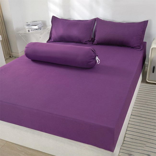 Простыня Страйп Жаккард на резинке Мерцана MERCJ013 (Баклажановый)