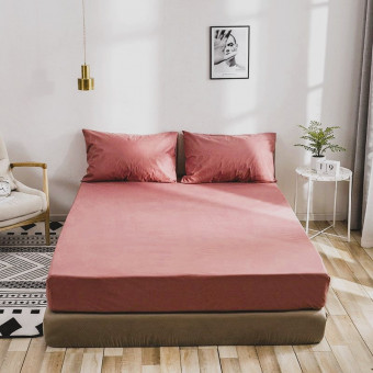 Простыня Страйп Жаккард на резинке Мерцана MERCJ014 (Брусничный) Простыня Страйп Жаккард на резинке Мерцана MERCJ014 (Брусничный)